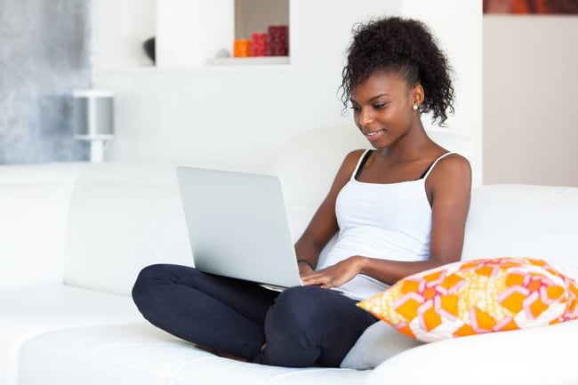 Student studying in her private room 