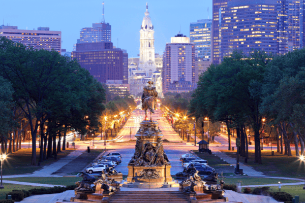 Benjamin Franklin Parkway at Night