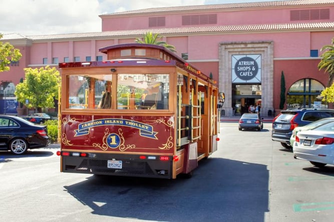 Fashion Island trolley in Newport California