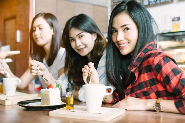 Students having coffee in homestay  accommodation