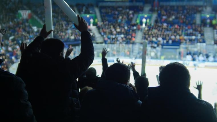 Ice hockey crowd in stadium