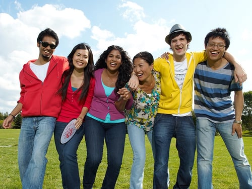 group of students smiling