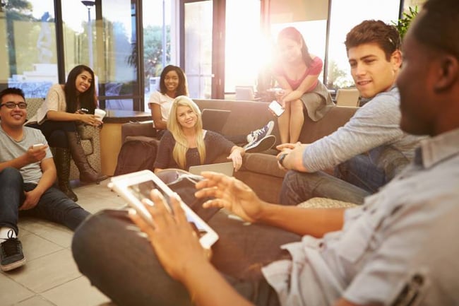 Students in shared apartment