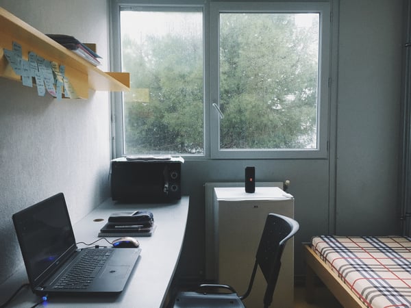 Student's room and desk